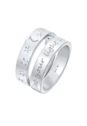 Elli - Ring Mond Stern - Let Your Light Shine 925 Silber, 52mm