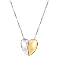 Yokoamii Halskette Herz aus Messing in silber/gelbgold Ketten 1 ct Damen
