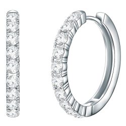 Lulu & Jane Creolen Messing verziert mit Kristallen von Swarovski® in Silber Ohrringe 1 ct Damen
