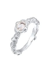 Haze & Glory Topas Weiß 925 Sterling Silber - Swirly Ringe 1 ct Damen