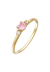 Elli - Ring Herz Zirkonia Liebe Verlobung, 56mm, Pink