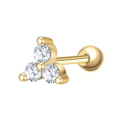 Glanzstücke München Ohrstecker aus Sterling Silber in Gelbgold mit Zirkonia Ohrringe 1 ct Damen