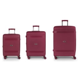 Gabol Saori 4 Rollen Kofferset 3-teilig mit Dehnfalte Reisetaschen 1 ct Dunkelrot Herren