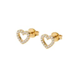 Purelei Hearts Of Love Ohrringe 100% Edelstahl 1 ct Hellbraun