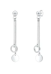 Elli Basic Stecker Kreis Stab Geo Kette 925 Silber Ohrringe 1 ct Damen