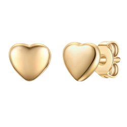 Lulu & Jane Ohrstecker Herz aus Messing in gelbgold Ohrringe 1 ct Damen