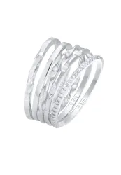 Elli - Ring Stapelringe Stacking 5Er Set, 56mm, Silber