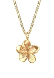 Elli - Halskette Anhänger Frangipani Blüte, 45cm, Gold