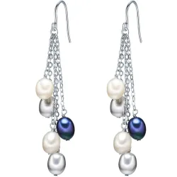 Valero Pearls Perlen-Ohrhänger aus Sterling Silber in silber mit Süßwasser-Zuchtperle Ohrringe 1 ct Damen