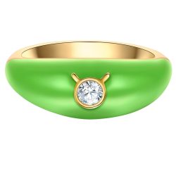 Glanzstücke München Ring Sternzeichen Stier aus Sterling Silber in Gelbgold mit Zirkonia Ringe 1 ct Damen
