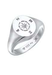 KUZZOI Siegelring Kompass 925 Sterling Silber Ringe 1 ct Herren