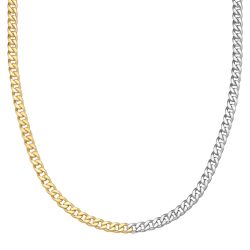 Glanzstücke München Halskette aus Sterling Silber in silber/gelbgold Ketten 1 ct Damen