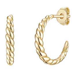 Lulu & Jane Creolen aus Messing in Gelbgold Ohrringe 1 ct Damen
