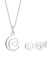 Elli Spirale Rund Kreis 925 Sterling Silber Schmuck-Set 1 ct Damen