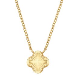 Glanzstücke München Halskette Kleeblatt aus Edelstahl in gelbgold Ketten 1 ct Damen