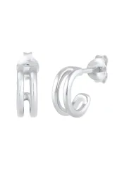 Elli Mini Creolen Basic Minimal Trend Geo 925 Silber Ohrringe 1 ct Damen