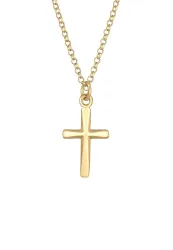 Elli - Halskette Kreuz Anhänger Filigran, 45cm, Gold