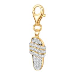 Glanzstücke München Charm Sandale Sterling Silber Zirkonia in Gelbgold Ketten 1 ct Damen