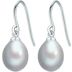 Valero Pearls - Perlen-Ohrhänger, 25mm, Silber
