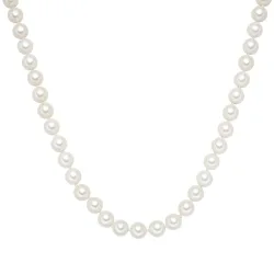 Lulu & Jane Perlen-Kette Muschelkernperle in Weiß Ketten 1 ct Damen
