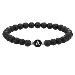 EASTSIDE Armband Buchstaben Achat in Schwarz Armbänder & Armreife 1 ct