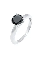 Elli - Ring Solitär Klassisch Mit Zirkonia, 62mm, Schwarz
