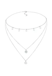 Elli Kreis Rund Coin Choker Layer Vintage 925 Silber Ketten 1 ct Damen