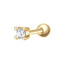 Glanzstücke München Ohrstecker aus Sterling Silber in Gelbgold mit Zirkonia Ohrringe 1 ct Damen
