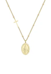 Elli Kreuz Kugeln Marienbild 925 Silber Ketten 1 ct Damen