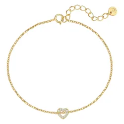 Glanzstücke München Armband Herz aus Sterling Silber in gelbgold mit Zirkonia Armbänder & Armreife 1 ct Damen