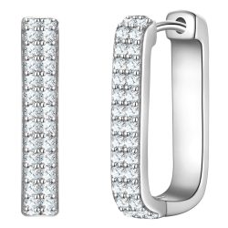Glanzstücke München Creolen aus Sterling Silber in silber mit Zirkonia Ohrringe 1 ct Damen