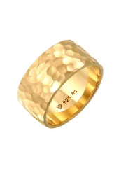 Elli Basic Bandring Gehämmert Trend Cool 925 Silber Ringe 1 ct Damen