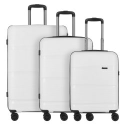 d & n Travel Line 4300 4 Rollen Kofferset 3-teilig Reisetaschen 1 ct Weiss Herren