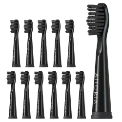 AILORIA - FLASH TRAVEL Ersatzbürstenköpfe 12er Set, 12 Stück, Schwarz