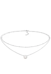 Elli - Halskette Choker Layer Opal, 36cm, Silber