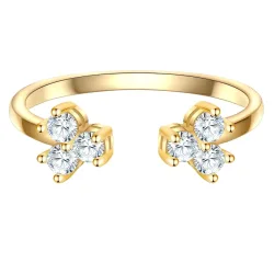 Glanzstücke München Ring aus Sterling Silber in Gelbgold mit Zirkonia Ringe 1 ct Damen