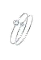 Elli Set 925 Silber, mit Kristallen von Swarovski® Ringe 1 ct Damen