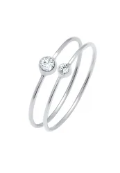 Elli Set 925 Silber, mit Kristallen von Swarovski® Ringe 1 ct Damen
