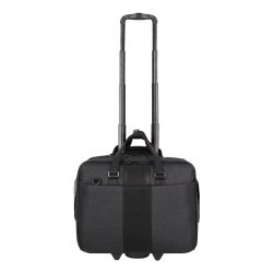 Dermata 2 Rollen Businesstrolley 46 cm Laptopfach Reisetaschen 1 ct Schwarz Herren