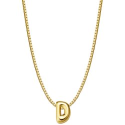 Glanzstücke München Halskette Buchstabe D aus Sterling Silber in gelbgold Ketten 1 ct Damen