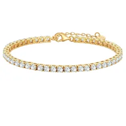 Glanzstücke München Armband aus Sterling Silber in gelbgold mit Zirkonia Armbänder & Armreife 1 ct Damen