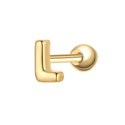 Glanzstücke München Piercing Buchstabe L aus Sterling Silber in gelbgold Ohrringe 1 ct Damen