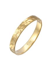 KUZZOI Bandring Herrenring Gehämmert 375er Gelbgold Ringe 1 ct
