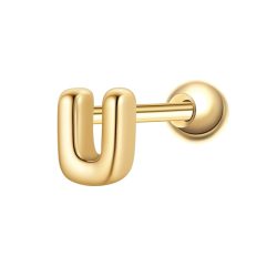 Glanzstücke München Piercing Buchstabe U aus Sterling Silber in gelbgold Ohrringe 1 ct Damen