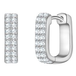 Glanzstücke München Creolen aus Sterling Silber in silber mit Zirkonia Ohrringe 1 ct Damen