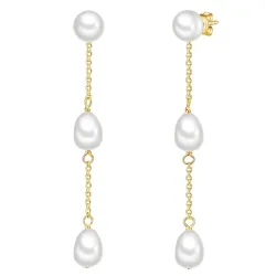 Valero Pearls - Perlen-Ohrhänger, 59mm, Gold