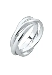 Elli Basic Wickelring Klassisches Design 925 Silber Ringe 1 ct Damen