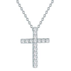 Rafaela Donata Halskette Kreuz Sterling Silber Zirkonia in Silber Ketten 1 ct Damen