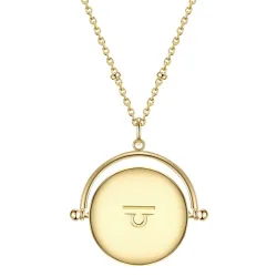 Glanzstücke München Halskette Sternzeichen Waage Sterling Silber Zirkonia in Gelbgold Ketten 1 ct Damen