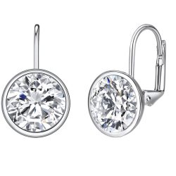 Lulu & Jane Ohrhänger Metall-Legierung verziert mit Kristallen von Swarovski® in Silber Ohrringe 1 ct Damen